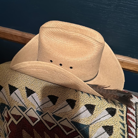 ⚜️ GUC western ranch straw cowboy hat OS 💫 UNISEX Red-tail Hawk 🪶 - Picture 3 of 5